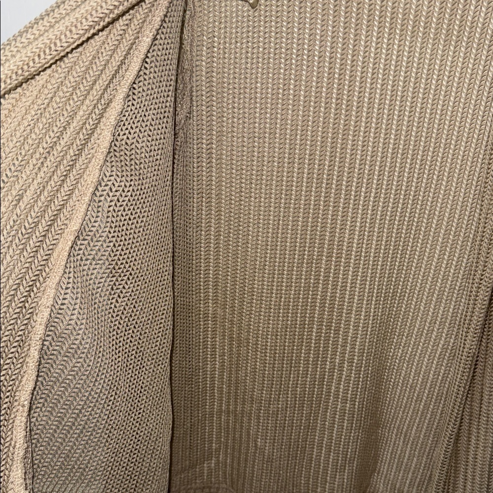 2 Cardigans Laura Scott Taupe Open-Front Lightweight and black Uniqlo Size Large - Picture 3 of 9